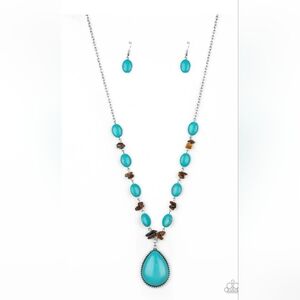 5 For $20! Paparazzi ♥ Desert Diva - Blue ♥ Necklace
